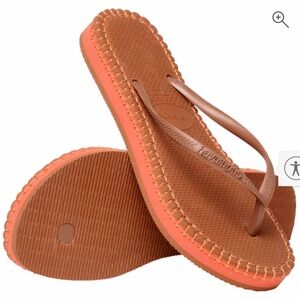 Havaianas Slim Flatform Loop Flip Flops Rust Cognac US 11/12 EU 43/44